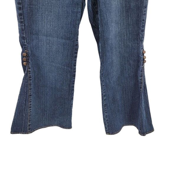 Vintage 80's Venezia High-rise Flare Jeans 16 Dark Wash Button Fly Smooth Bootie - Picture 8 of 16